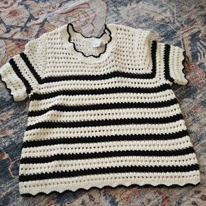 Striped Black and Cream Top